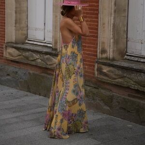 Zara Yellow Floral Maxi Dress